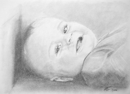 Bleistiftzeichnungen Portraitzeichnung Baby-Portrait zeichnen lassen