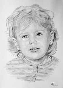 Halle-Saale, Bleistiftzeichnung, Portraitzeichnung - Kinder, Bleistiftzeichnungen, Kohlezeichnungen, Kinder-Portrait Mädchen, Kohlezeichnung