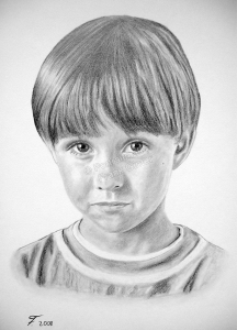 Bleistiftzeichnungen, Portraitzeichnungen, Jungen Portraits zeichnen lassen Kinder-Portrait