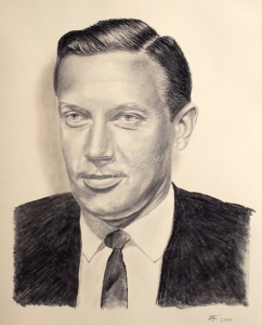 Eine Kohlezeichnung Portraitzeichnung ein Mann