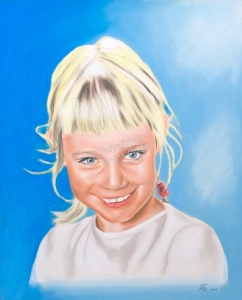 Ein Portraitgemälde - Pastellgemälde Kind Mädchen Kinderportrait