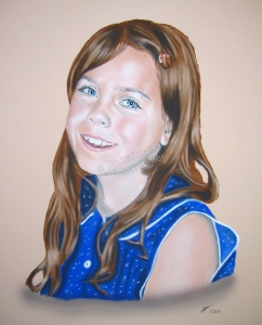 Ein Portraitgemälde - Pastellgemälde Kind Mädchen Kinderportrait