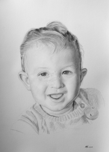 Bleistiftzeichnungen Babys, Kleinkinder, Portraitzeichnung - Babyzeichnung, Babyportrait in Bleistift, Baby-Portraits
