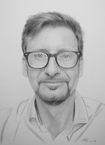 Bleistiftzeichnung, Portraitzeichnung eines Mannes, Bleistiftzeichnungen, Menschen-Portraits